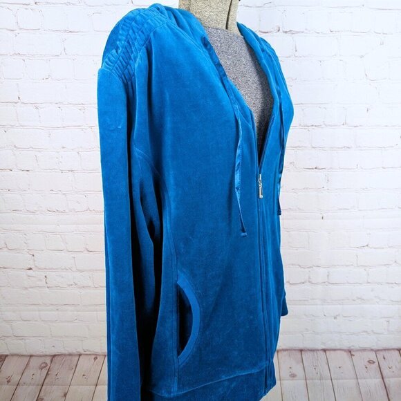 NEW Just My Size Blue Velvet Activewear Jacket 2X - Picture 4 of 7